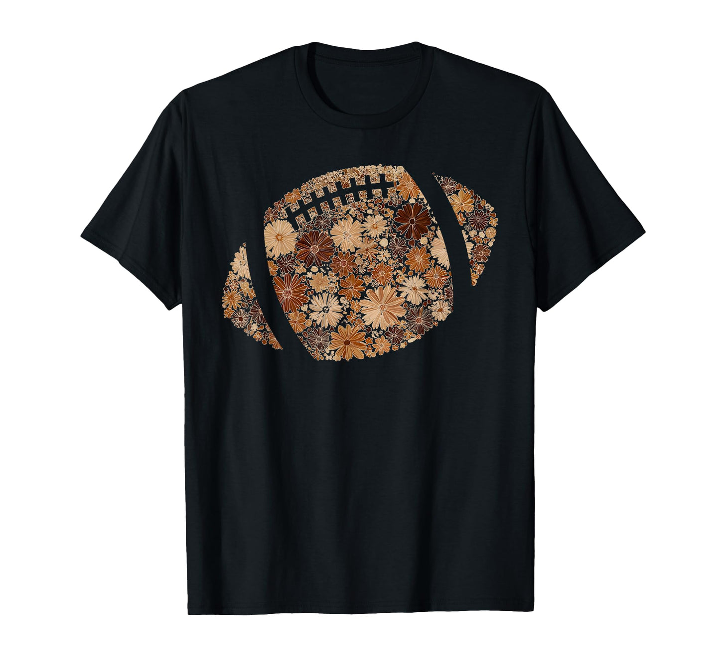Game Day Fall Vibes Floral Fall Football T-Shirt