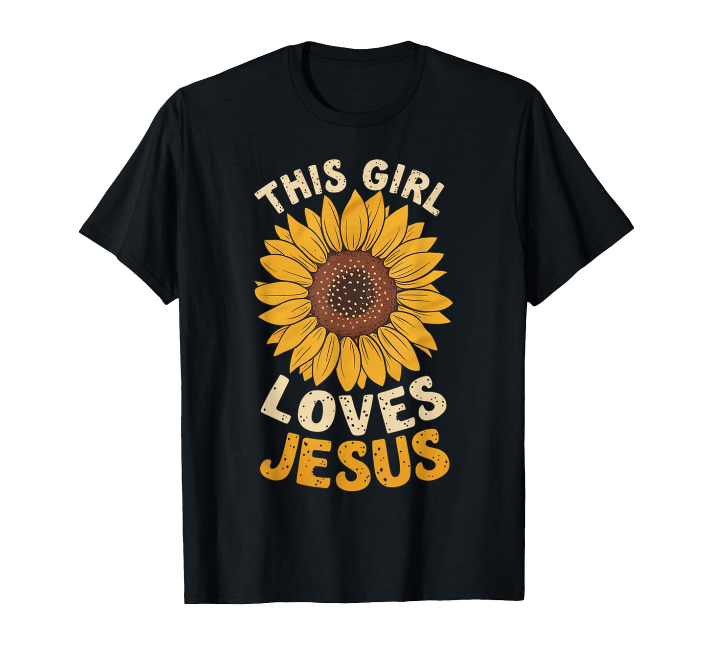 Sunflower This Girl Loves Jesus Women Christian T-Shirt