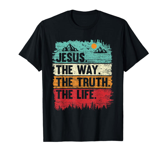 Boys Jesus Shirt The Way Truth Life Kids Christian Worship T-Shirt