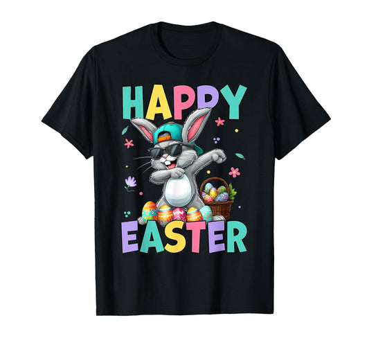 Dabbing Bunny Rabbit Easter Egg Hunting Boys Kids Toddler T-Shirt