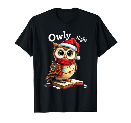 Owly Night Christmas Owl Snowflakes Bible Christian Religion T-Shirt