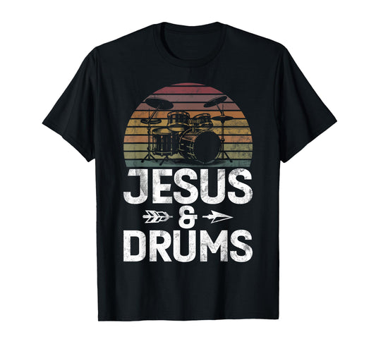 Christian Drummer Jesus Drums Drumsticks Faith Worship T-Shirt