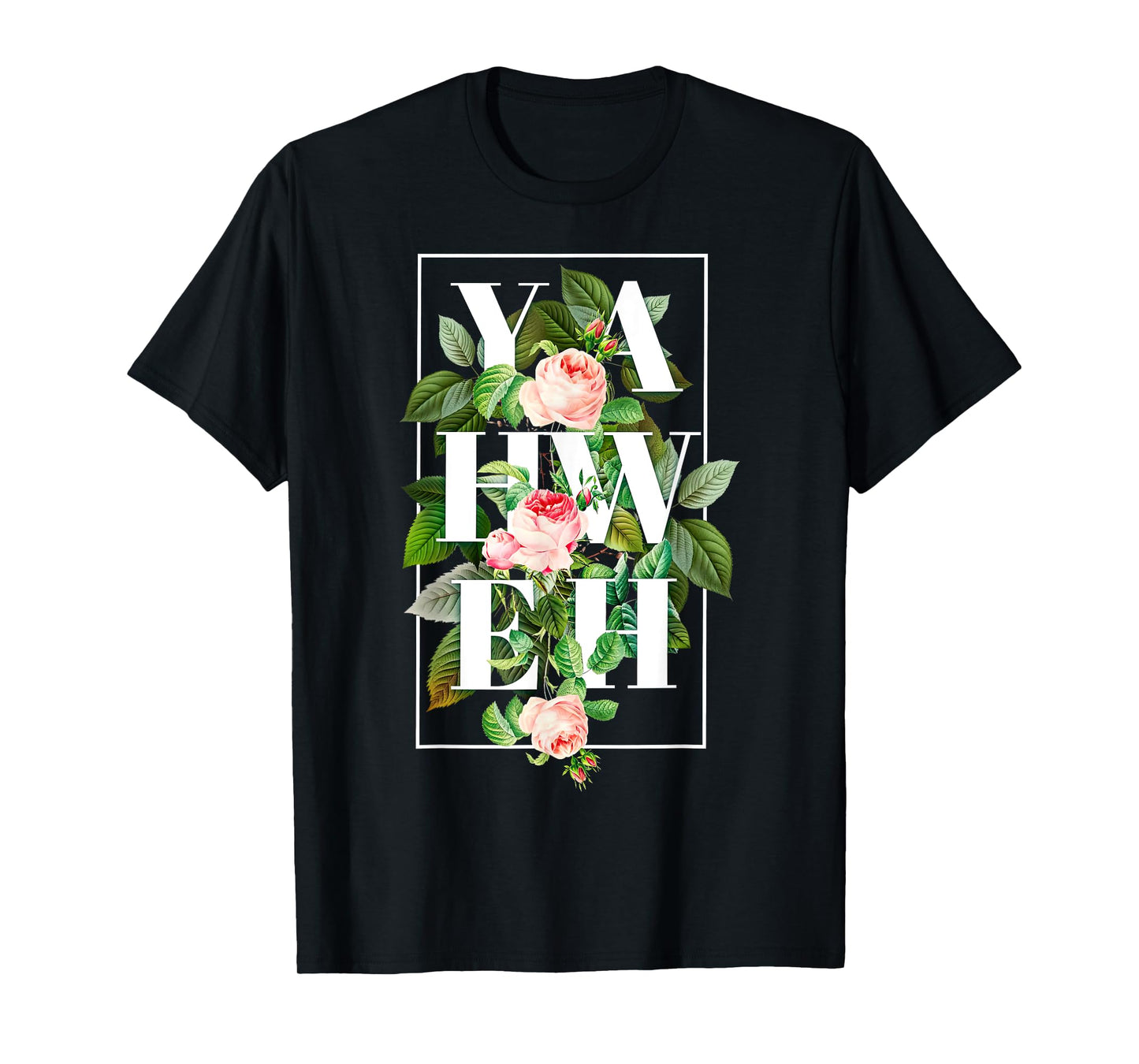 YHWH Yahweh Hebrew God Jewish Christian Retro Flower T-Shirt