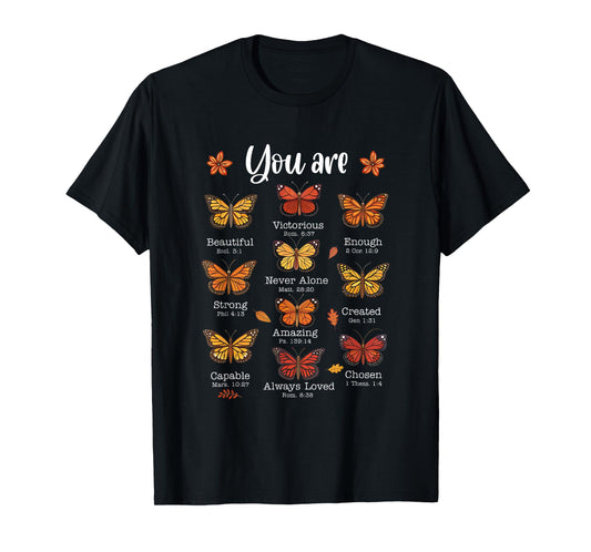 Christian You Are Butterflies Fall Vibes Religious Bible T-Shirt