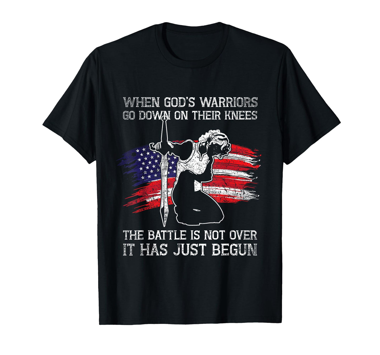 Christian American The Battle Is Not Over Patriotic Prayer Women Men T-Shirt