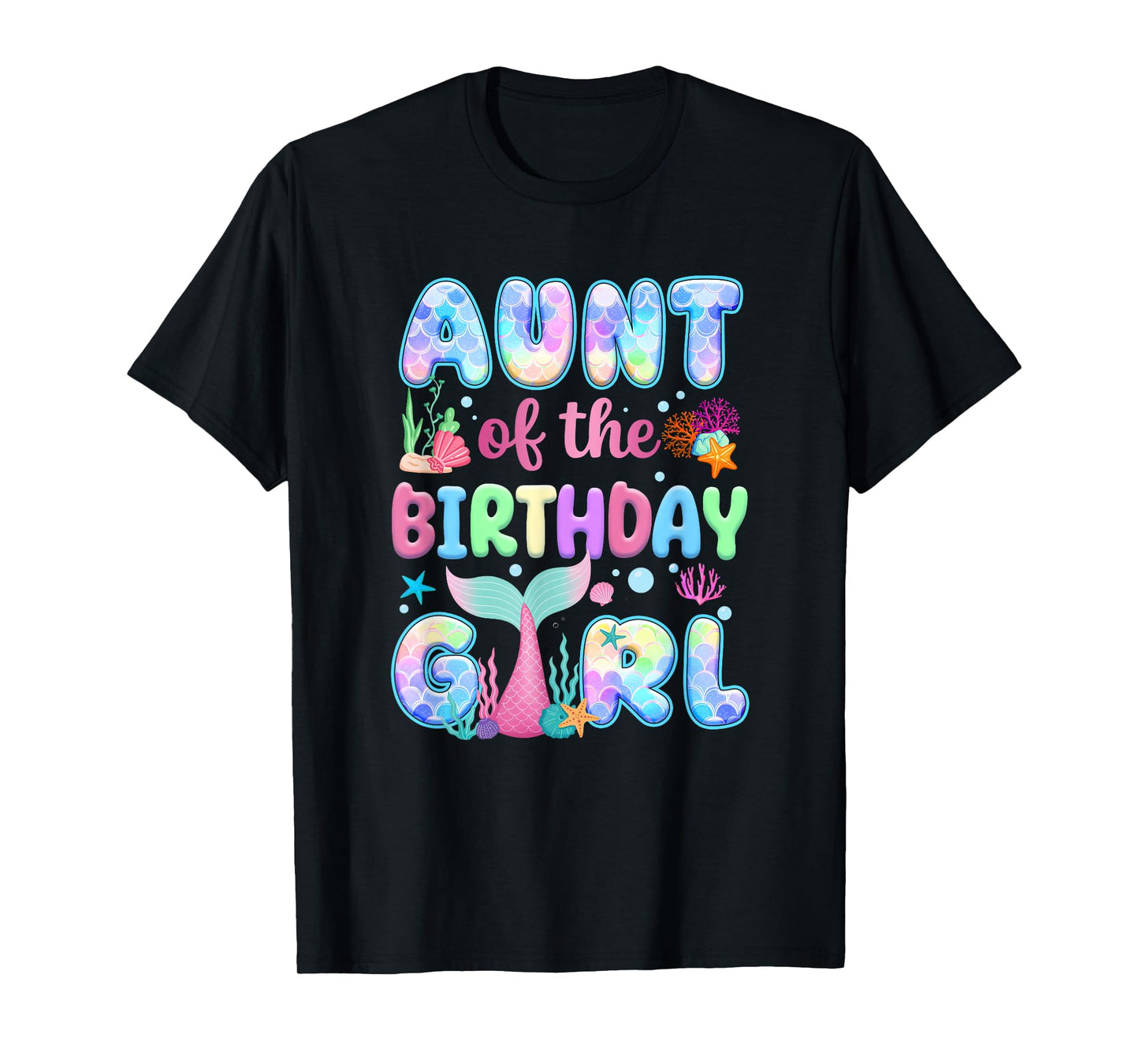 Aunt Of The Birthday Mermaid Girl Family Matching Party T-Shirt