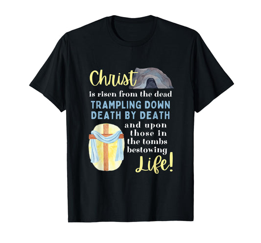 Orthodox Easter Pascha Christ is Risen Quote Christian Women T-Shirt