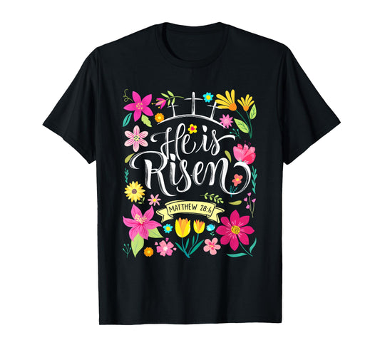 He is Risen Jesus Coquette Christian Happy Easter Kids Women T-Shirt