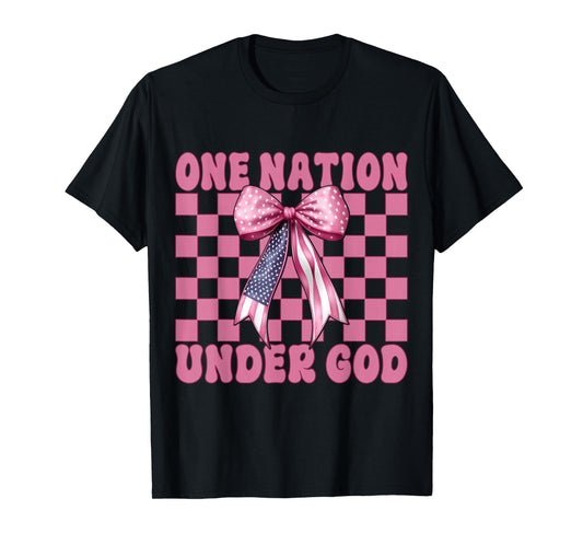 4th of July USA American Flag Patriotic One Nation Under God T-Shirt