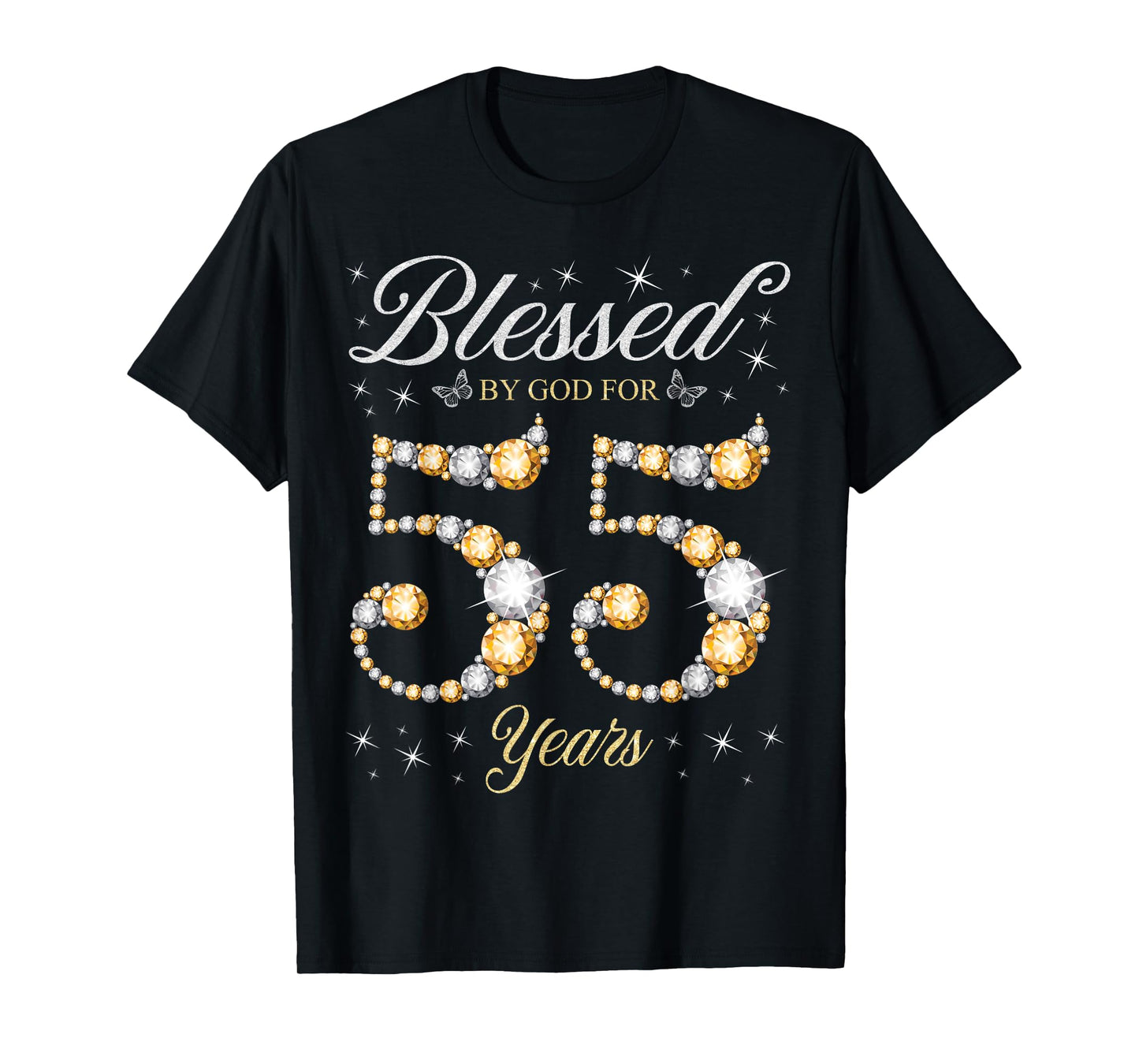 Blessed By God For 55 Years Old 55th Birthday Party T-Shirt