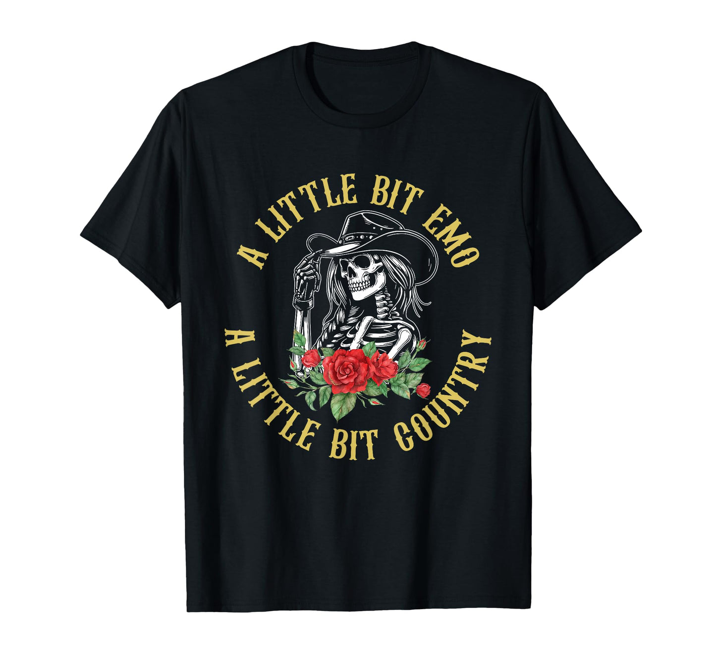 Little Bit Emo Little Bit Country Cowgirl Vintage Design T-Shirt
