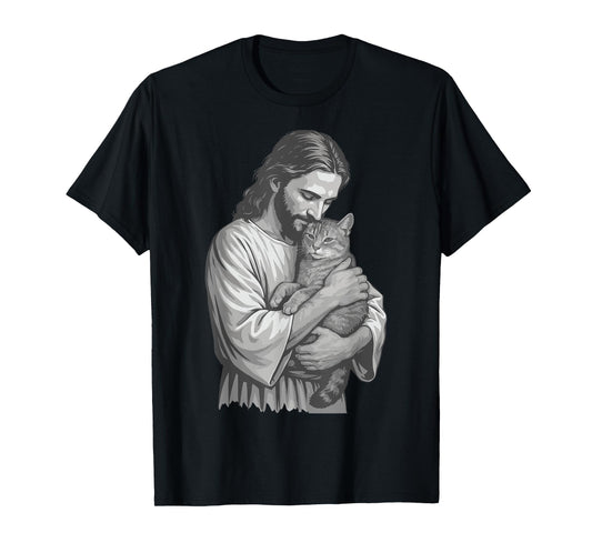 Jesus Holding Cat T-Shirt