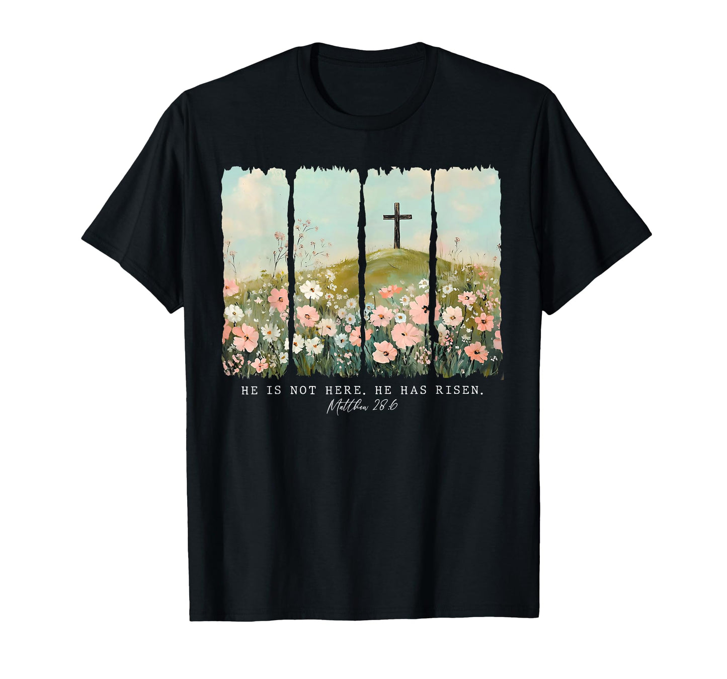 He Is Not Here He Has Risen Jesus Christian Happy Easter T-Shirt