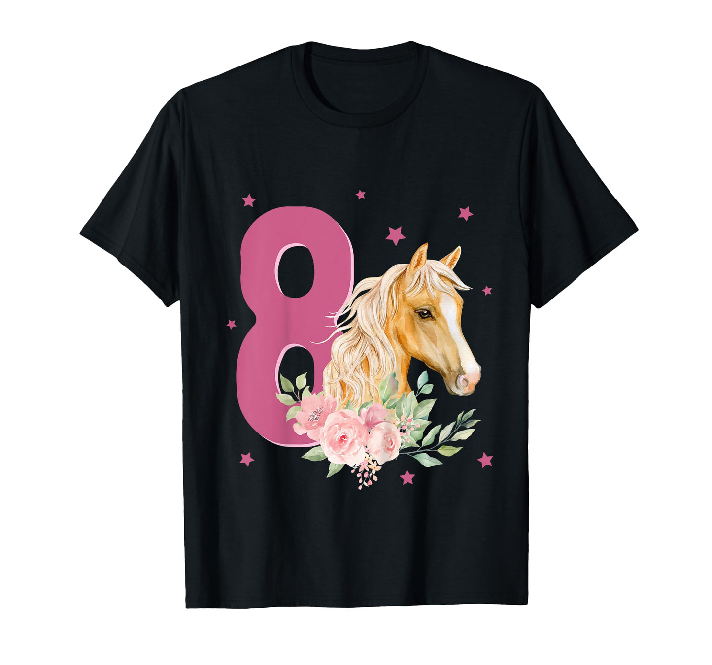 Kids 8th Birthday Horse 8 Years Old Eight Finally 8 Birthday Girl T-Shirt