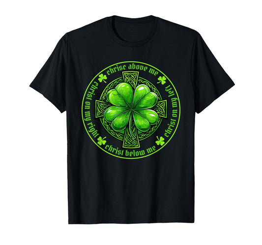 St. Patrick's Breastplate Lorica Prayer Catholic Irish Cross T-Shirt