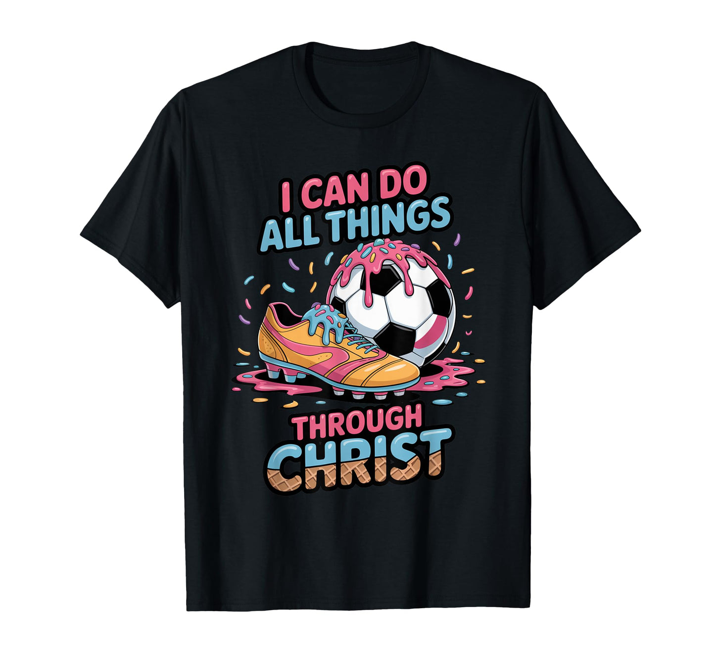 Soccer Shirts Boys Kids Girls Philippians 4:13 Soccer Shirt T-Shirt