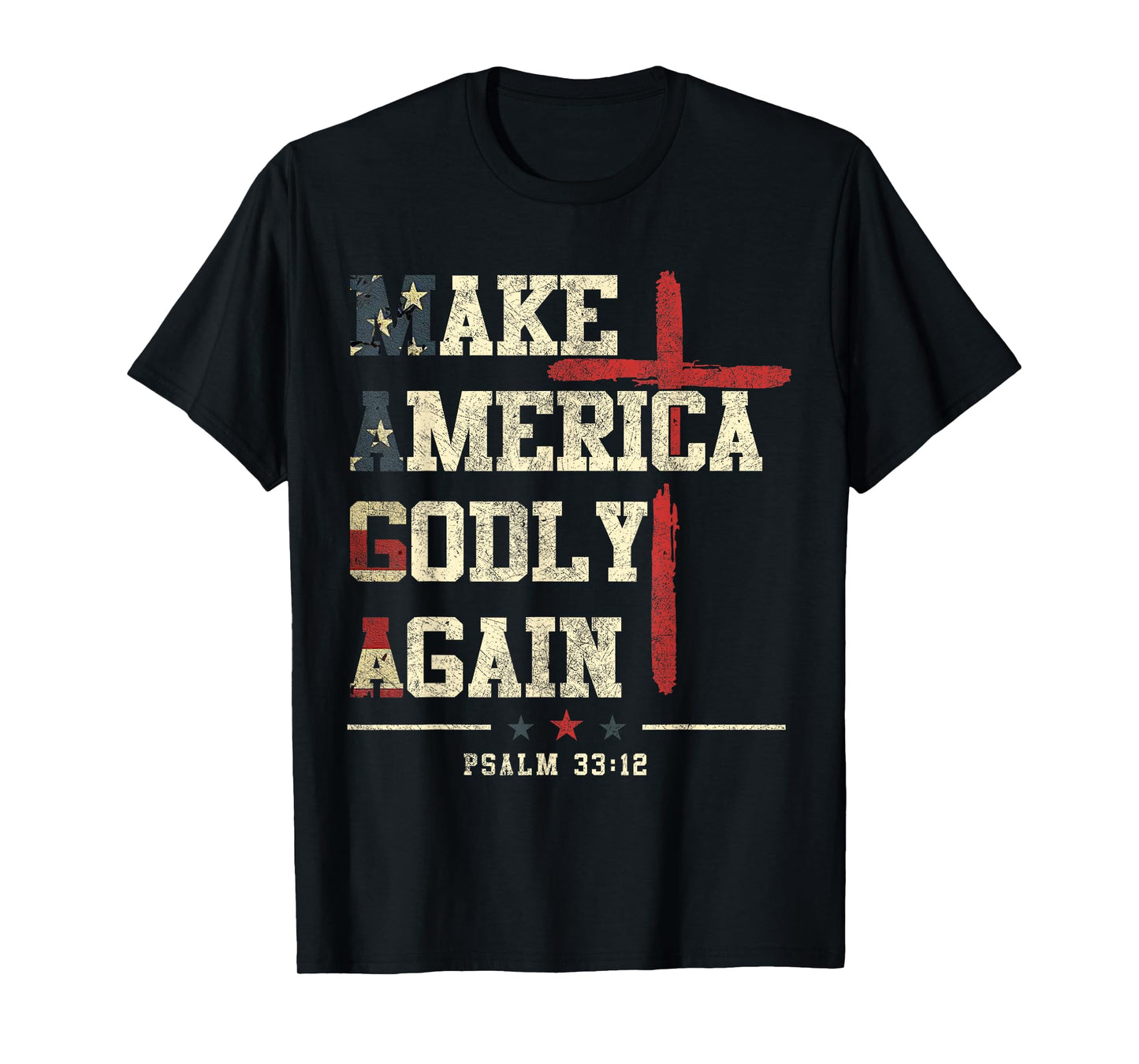 Jesus Make America Godly Again American Patriot Christian T-Shirt