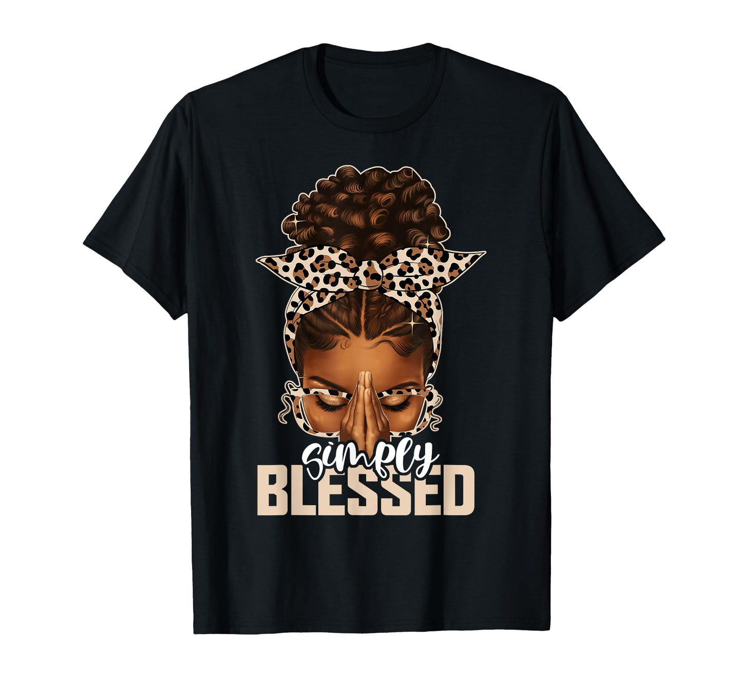 Blessed Black Woman Praying Afro African American Christian T-Shirt