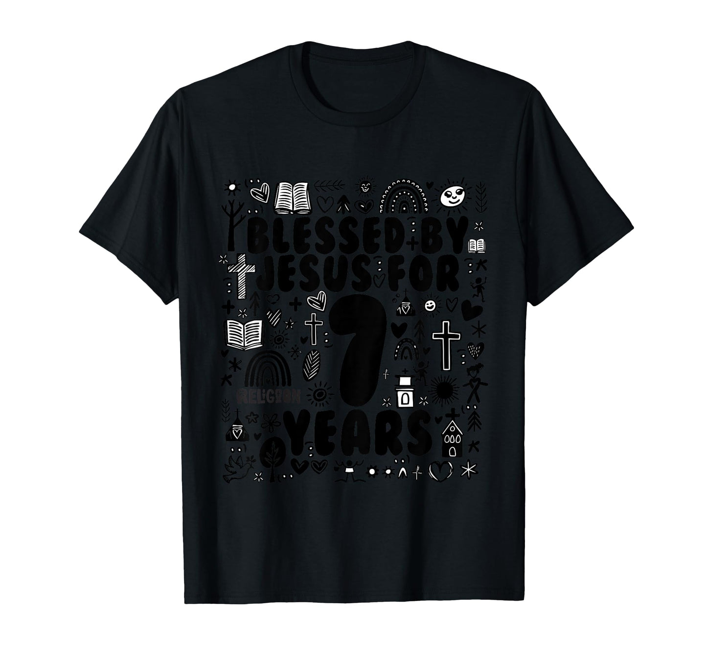 Kids BLESSED BY JESUS FOR 7 YEARS Birthday T-Shirt