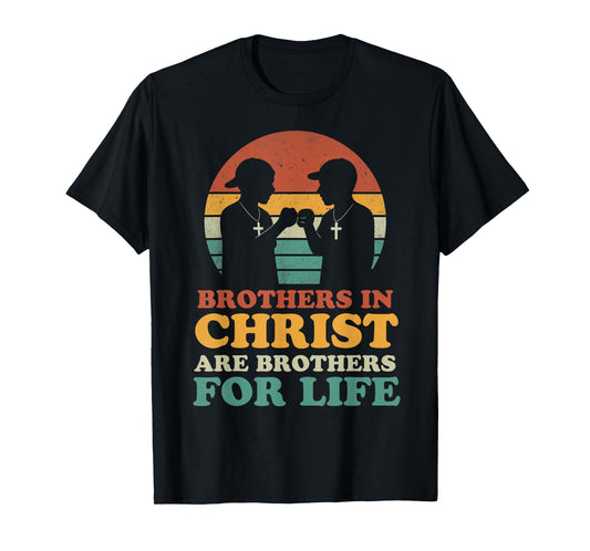 Brothers In Christ Retro Christian Boys Kids Matching Faith T-Shirt