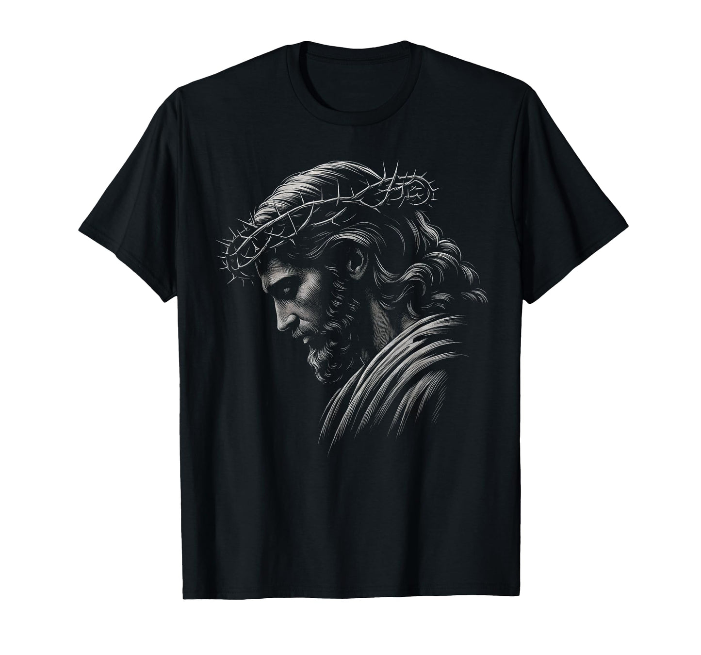 HUGvyn Jesus Face Crown of Thorns God Bible Christian Easter T-Shirt