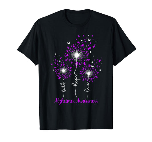 Dandelion Faith Hope Love Alzheimer Awareness T-Shirt