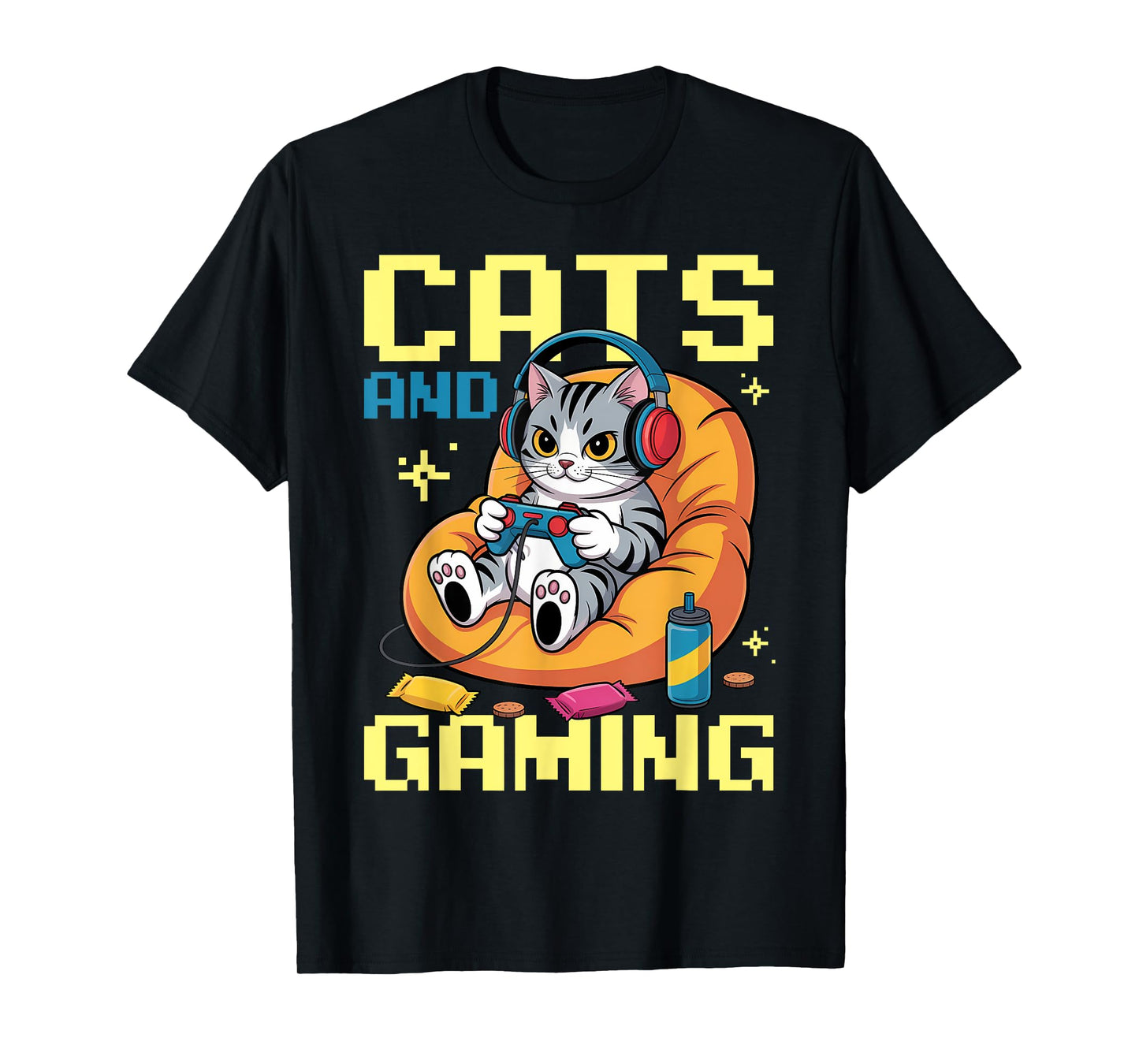 Gamer Gaming Cat Video Game T-Shirt