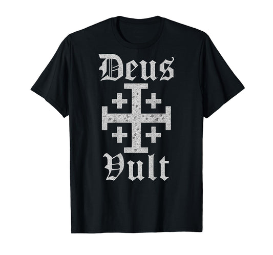 Deus Vult | Jerusalem Cross | Christian Templar T-Shirt