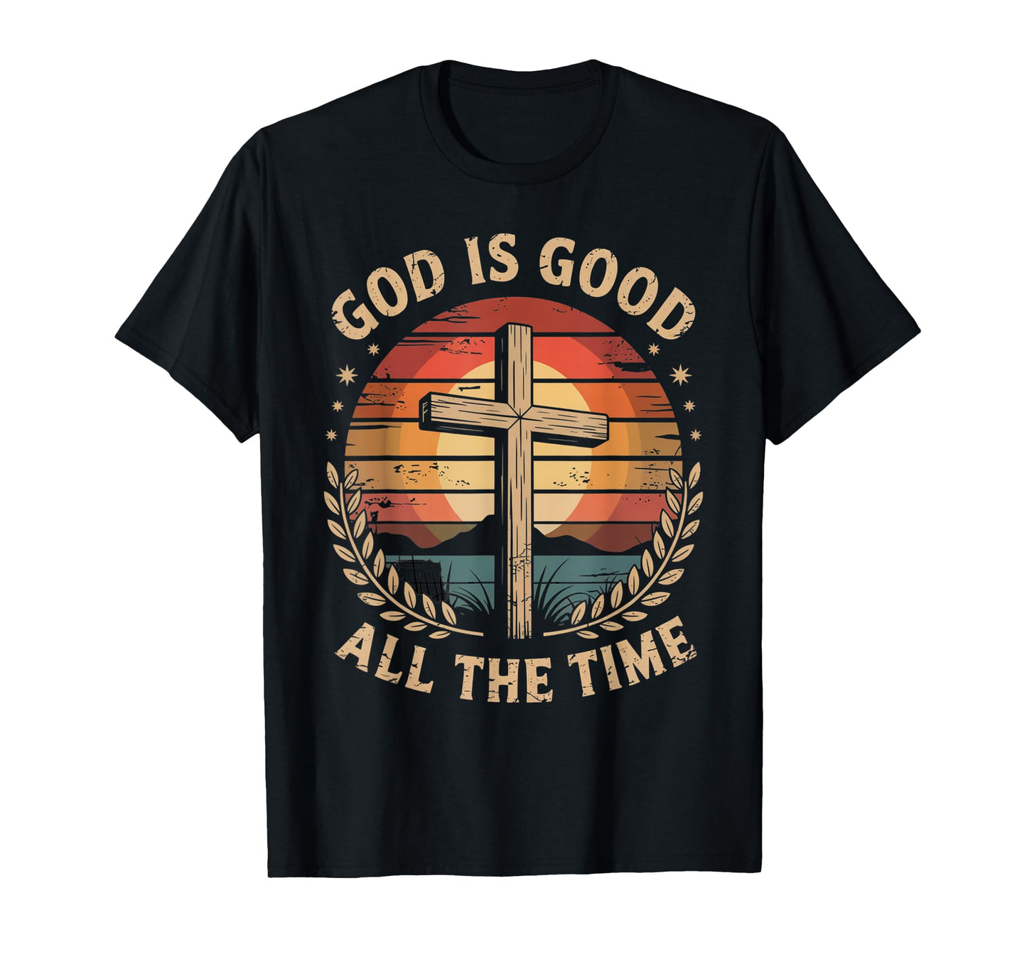 Vintage Retro Christian God is Good All The Time Jesus T-Shirt