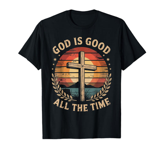 Vintage Retro Christian God is Good All The Time Jesus T-Shirt