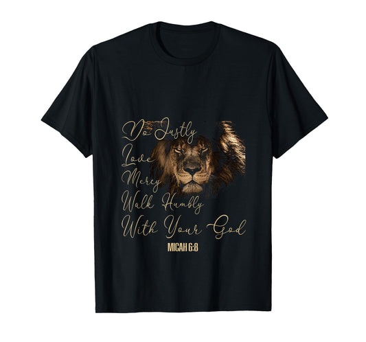 Micah 6:8 T Bible Verse Do Justice Love Mercy Walk Humbly T T-Shirt