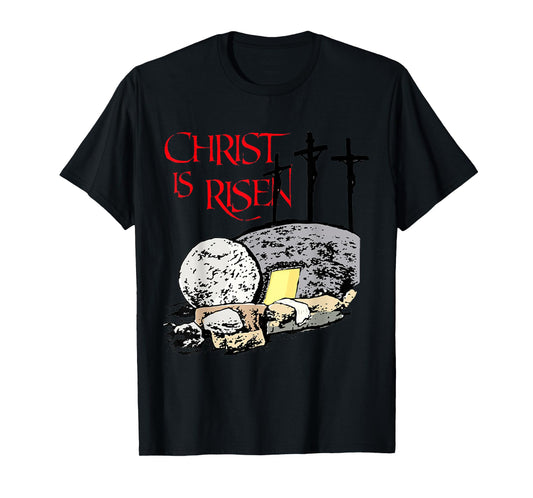 Christ Is Risen Empty Tomb Cross Jesus Risen Easter Men T-Shirt