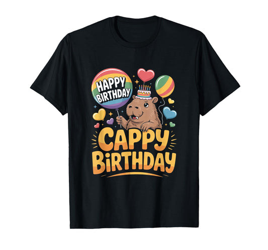 Capybara Animal Lover Fun Cappy Birthday Party Supplies Gift T-Shirt