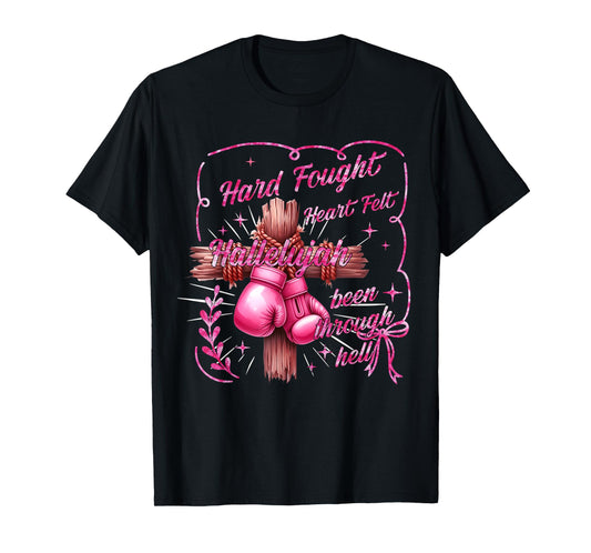 Brandon Hard Fought Hallelujah Praise Jesus Coquette Bow T-Shirt