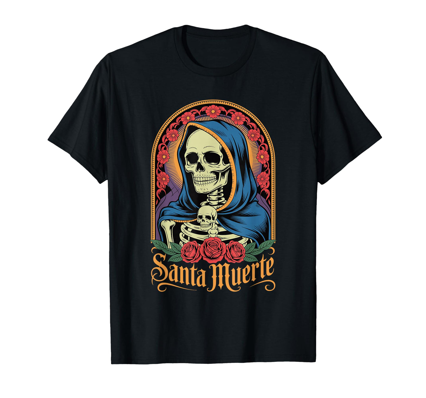 La Santa Muerte Mexican Folk Saint Devotional Religious Art T-Shirt