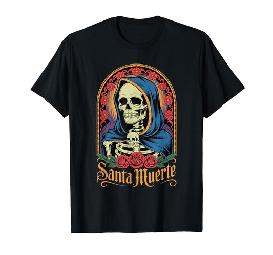 La Santa Muerte Mexican Folk Saint Devotional Religious Art T-Shirt
