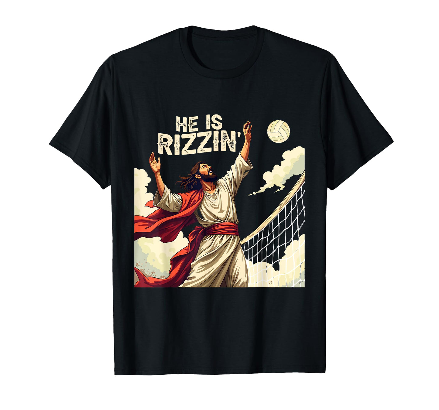 He Is Rizzin Jesus Meme Quote Shirt Funny Volleyball Lover T-Shirt