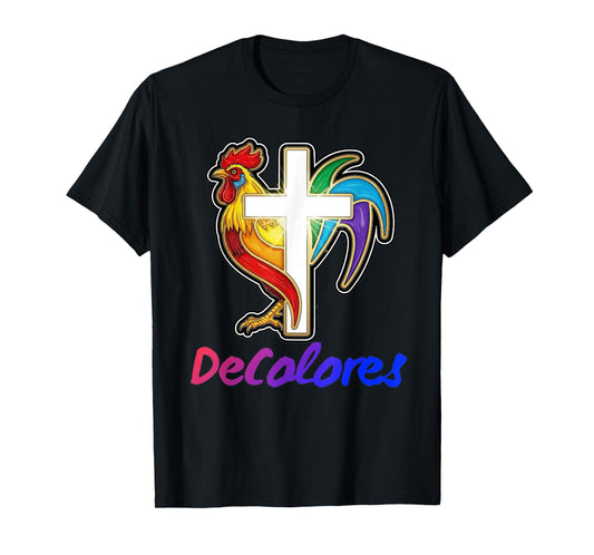 DeColores Cursillo Rainbow Rooster Catholic T-Shirt