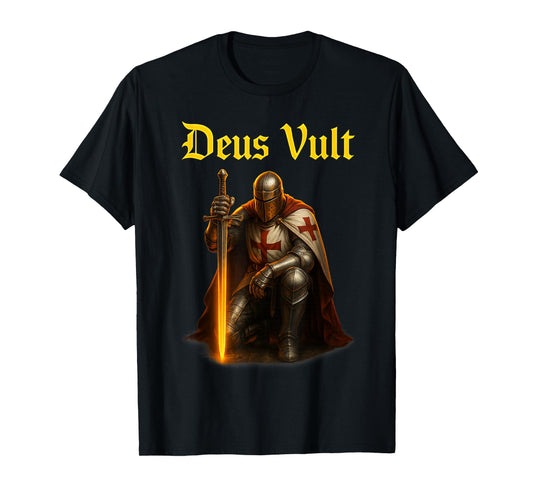 Deus Vult - Christian Catholic Templar Crusader T-Shirt