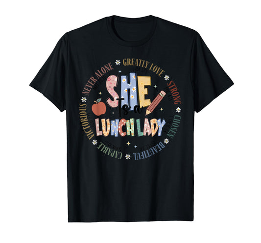 Lunch Lady God Says Bible Verse Christian Back To School T-Shirt