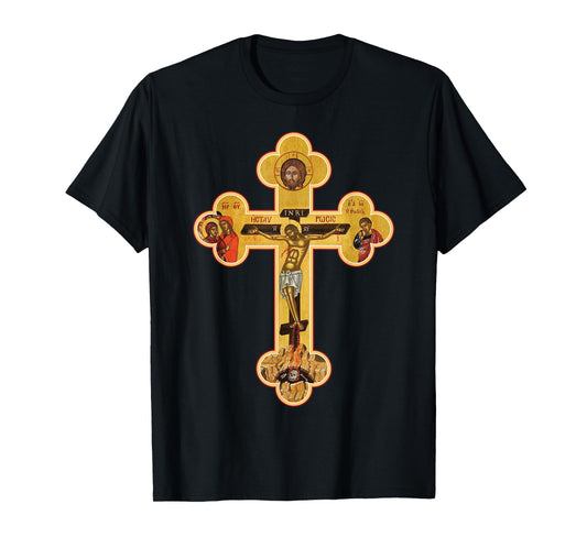 Greek Orthodox Jesus Christ Cross Icon T-Shirt