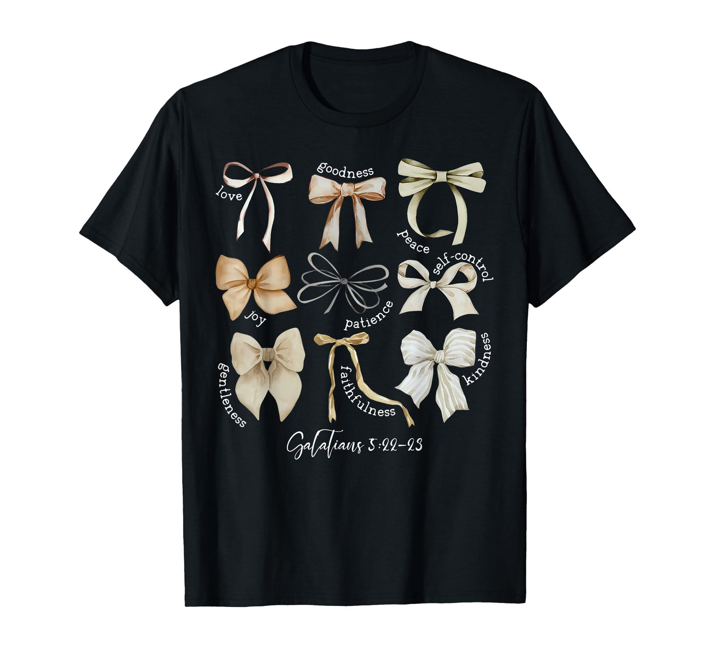 Coquette Bow Christian Fruit of the Spirit Bible Verse Jesus T-Shirt