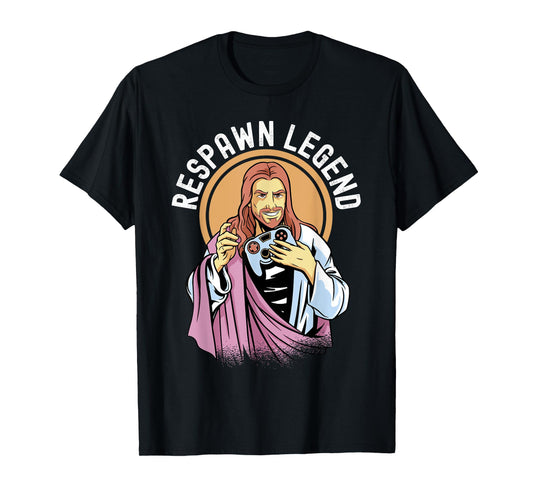 Respawn Legend Resurrected Funny Jesus Video Games Mens Boys T-Shirt