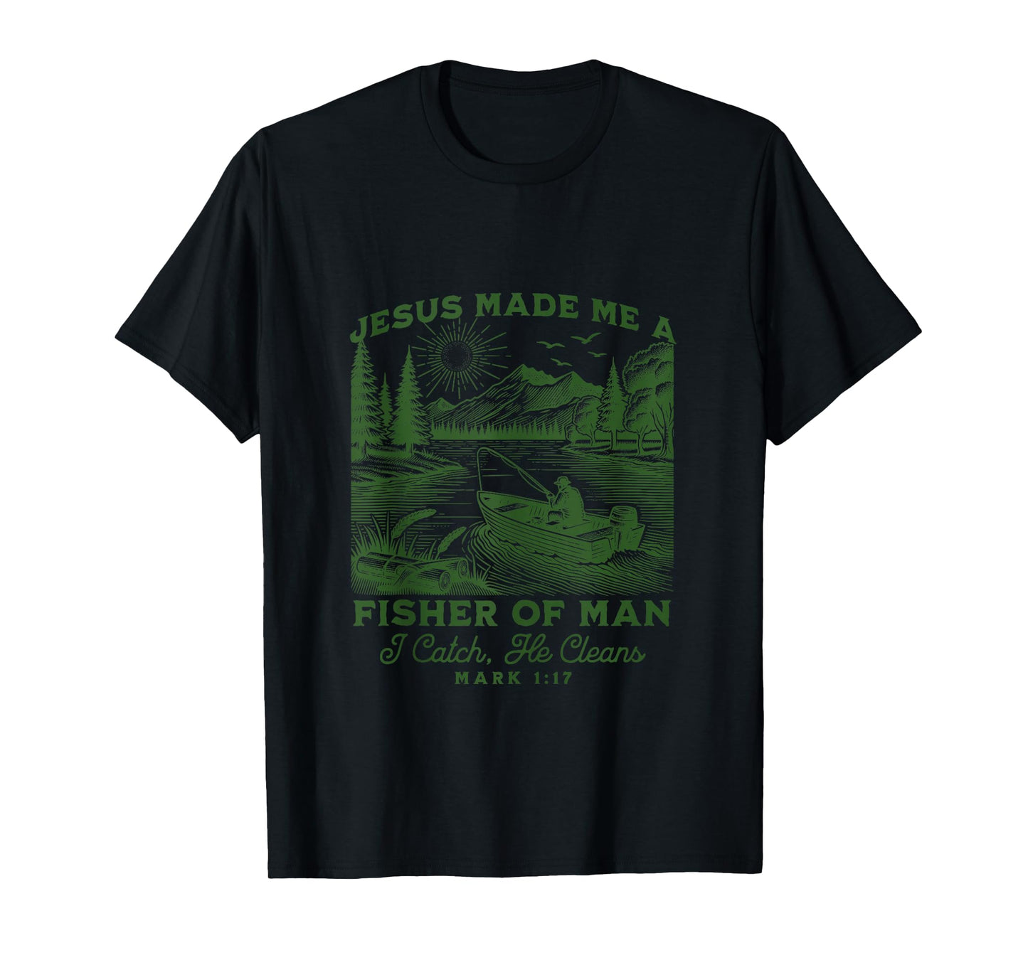 Fisher of Man Mark 1:17 Christian Scripture Jesus Fishing Tank Top