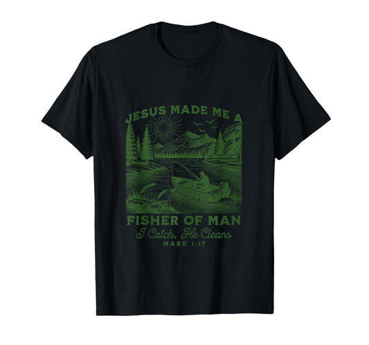 Fisher of Man Mark 1:17 Christian Scripture Jesus Fishing Tank Top