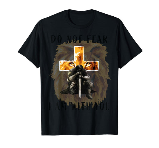 Christian Bible Verse Men Lion Faith Fear Religious T-Shirt