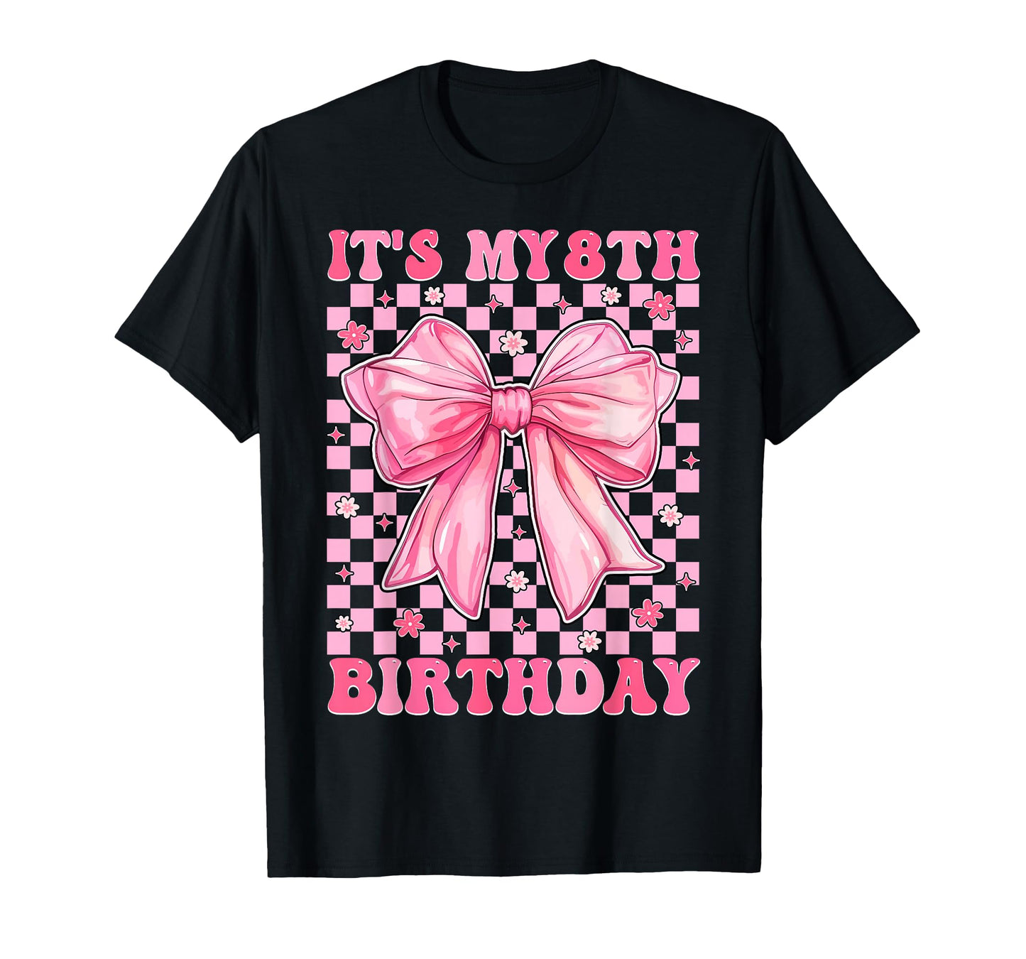 Birthday Girls Pink Coquette Bow It's My 8Th Birthday Girl T-Shirt