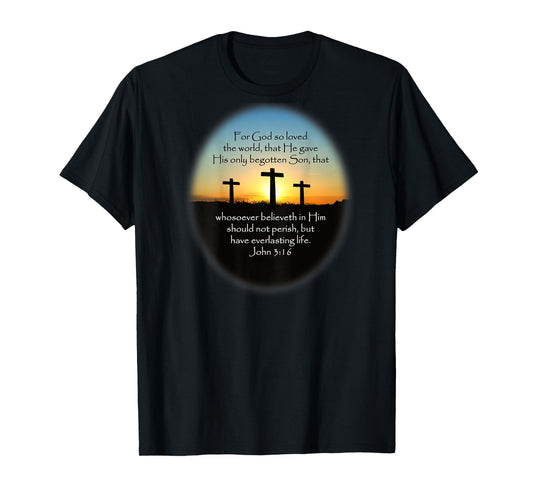 John 3:16 KJV Bible (Printed on back) T-Shirt