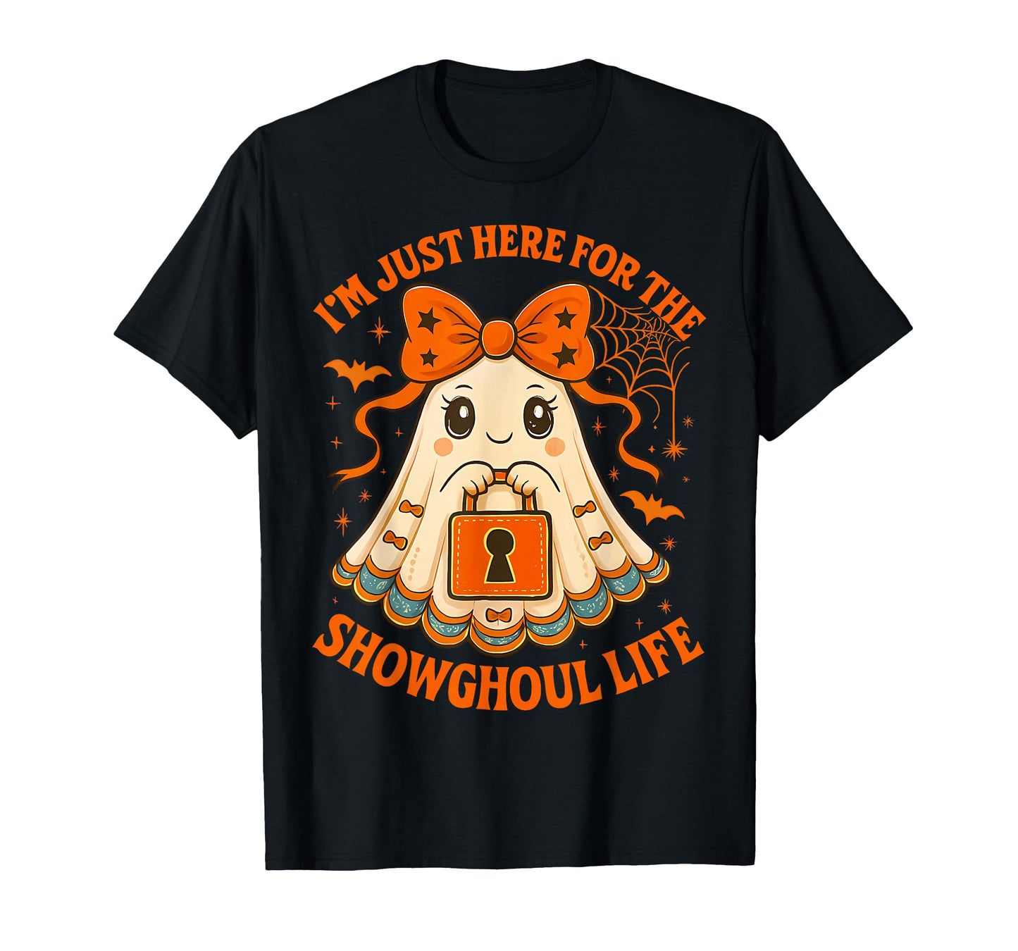 Halloween Showghoul Life Ghost Orange Bow Women Girl T-Shirt