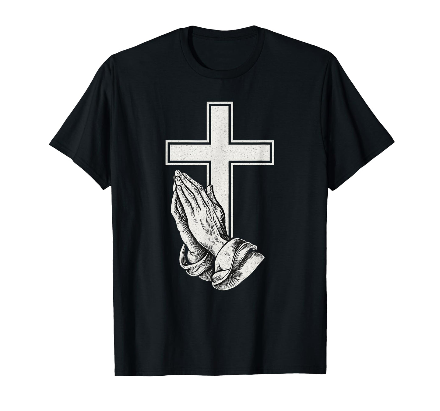 Cross with Praying Hands Christian T-Shirt T-Shirt